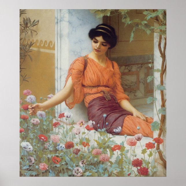 Póster Flores de verano de John William Godward (Frente)