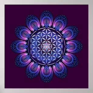 Póster FLORES DE VIDA / Blume des Lebens - Mandala II