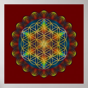 Póster FLORES DE VIDA / Blume des Lebens - Mandala III