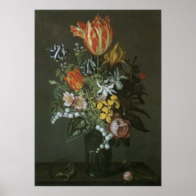 Póster Flores de vida inmaculadas barrocas y florales en  (Frente)