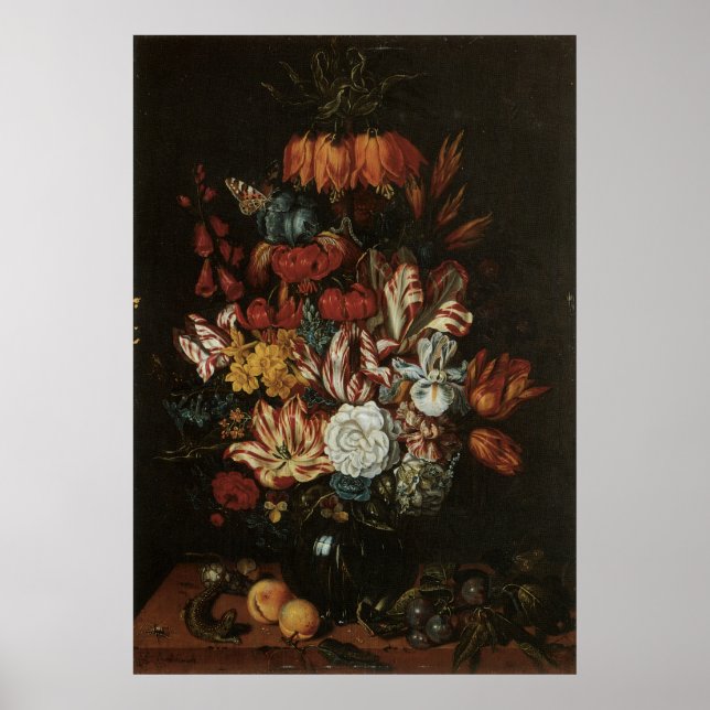 Póster Flores de vida inmaculadas barrocas y florales en  (Frente)