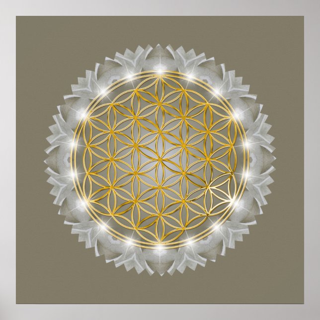 Póster FLORES DE VIDA - Luz de Geometrio Sagrada 1 (Frente)