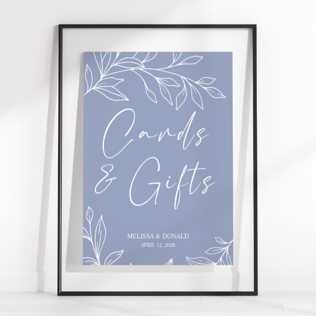 Póster Flores de Vinca Tarjeta de Boda Simple & Regalos P (Subido por el creador)
