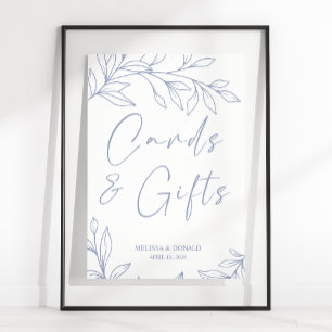 Póster Flores de Vinca Tarjeta de Boda Simple & Regalos P