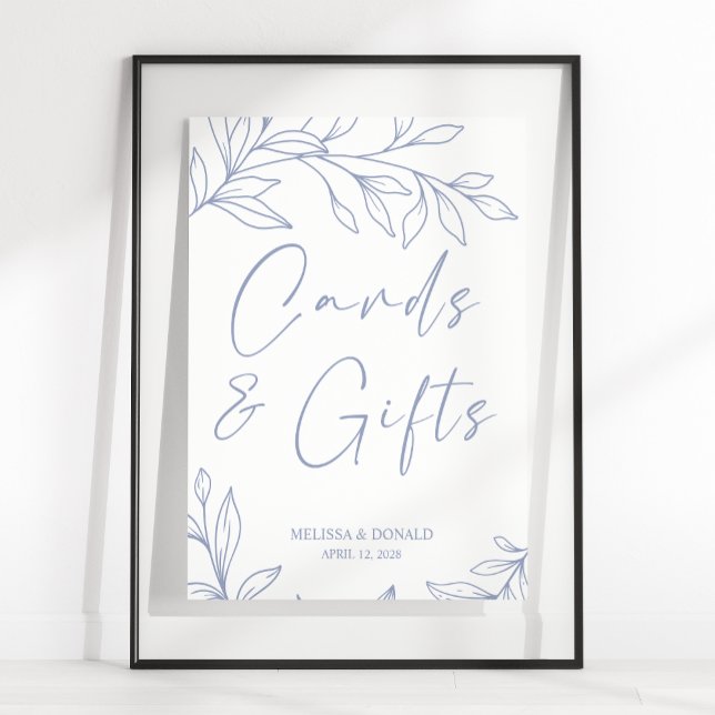 Póster Flores de Vinca Tarjeta de Boda Simple & Regalos P (Subido por el creador)