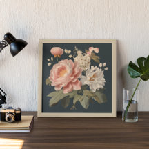 FLORES DE VINTAJE EN ROSA Y BLANCA