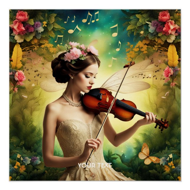 Póster Flores de violín de Chica suave (Anverso)