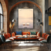 Flores de Zen Lotus en el Poster Dusk