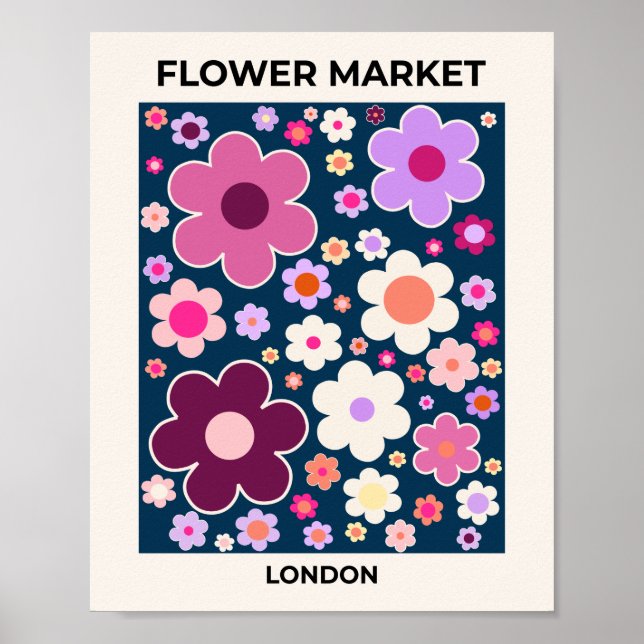 Póster Flores del mercado de las flores del Vinatge de Lo (Frente)