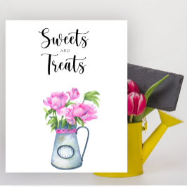 Póster Flores ducha de bebé Dulces y Tratamientos