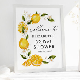 Póster Flores Elegantes Lemon Bridal Shower