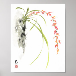 Póster Flores en cascada