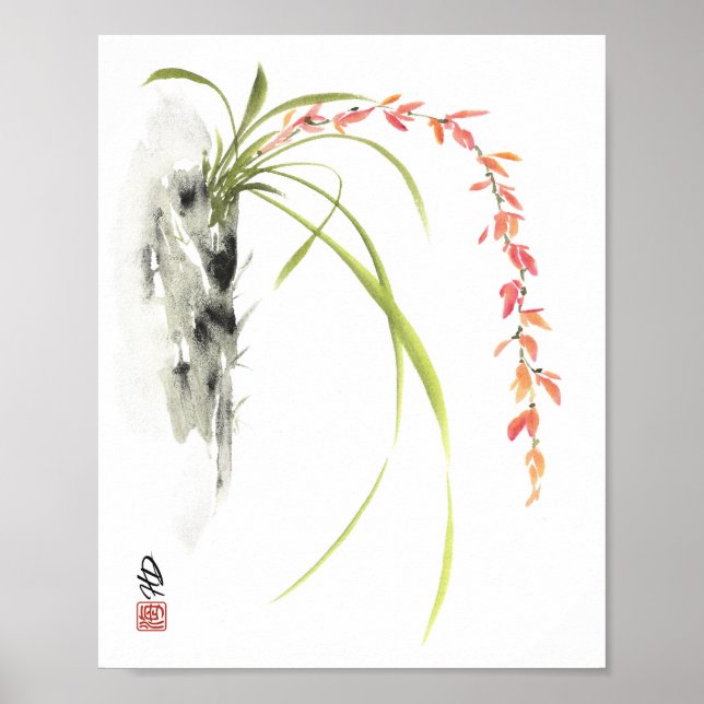 Póster Flores en cascada (Frente)
