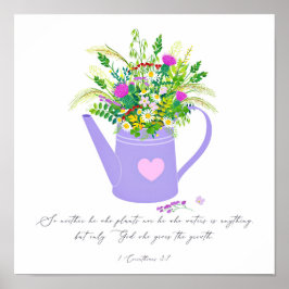 Póster Flores en el agua ¿Dios puede dar el crecimiento?