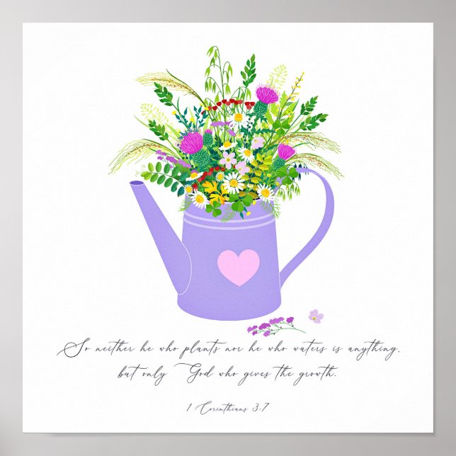 Póster Flores en el agua ¿Dios puede dar el crecimiento? (Frente)