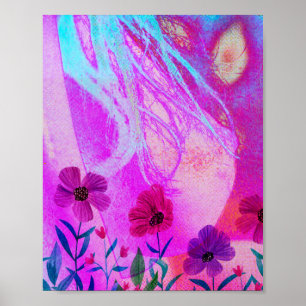 Póster Flores en el pecho