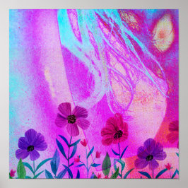 Póster Flores en el pecho