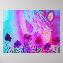 Póster Flores en el pecho