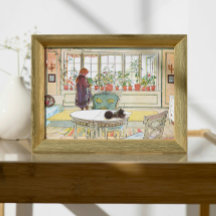 Flores en el Poster Carl Larsson de Windowsill