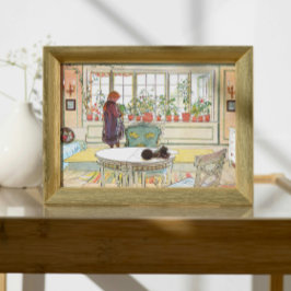 Póster Flores en el Poster Carl Larsson de Windowsill