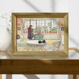 Póster Flores en el Poster Carl Larsson de Windowsill