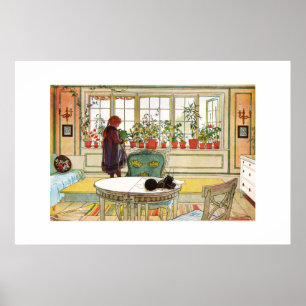 Póster Flores en el Windowsill de Carl Larsson