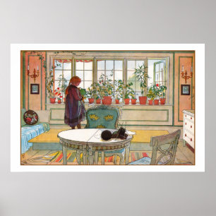 Póster Flores en el Windowsill de Carl Larsson