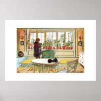 Flores en el Windowsill por Carl Larsson