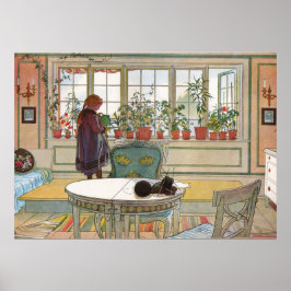 Póster Flores en la ventana Sill por Larsson