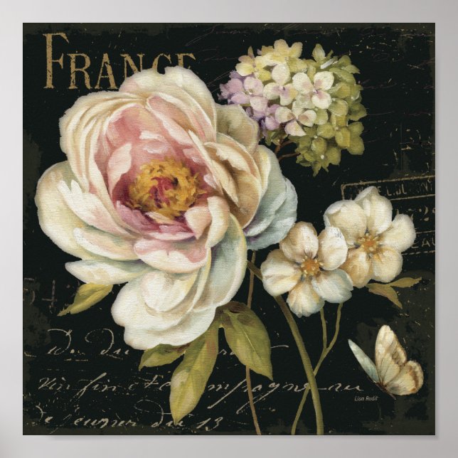 Póster Flores en negro (Frente)