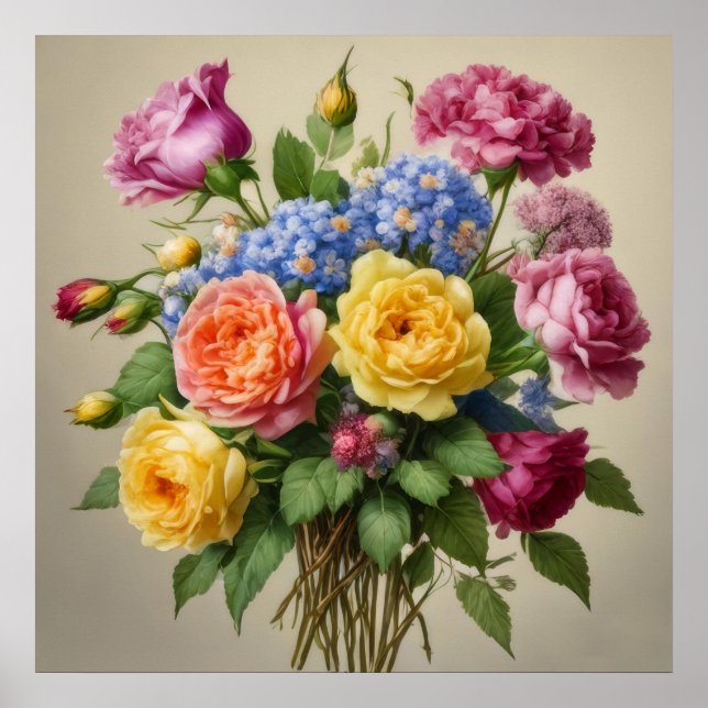 Póster Flores en plena floración (Frente)