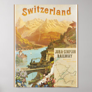 Póster Flores en Suiza