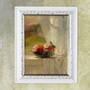 Póster Flores en un alféizar por John La Farge