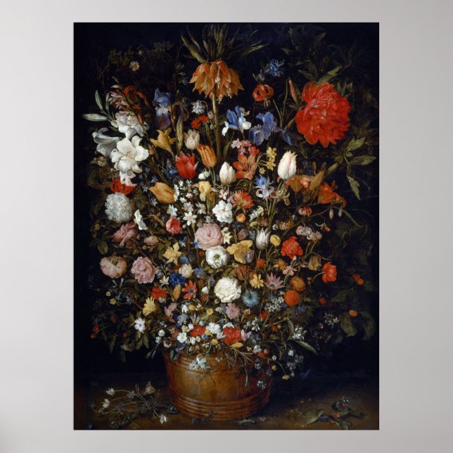 Póster Flores en un barco de madera (Frente)