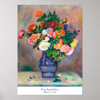 Póster Flores en un cuadro de la Vase Pierre Auguste Reno