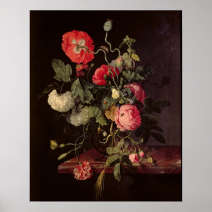 Póster Flores en un florero de cristal, 1667