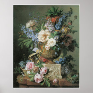 Póster Flores en un florero del alabastro con la