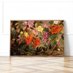 Póster Flores en un jardín