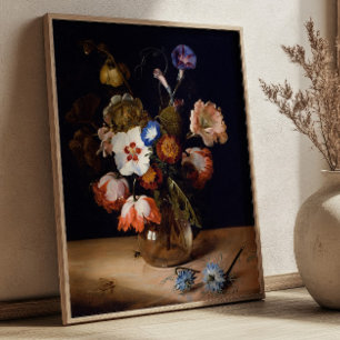Póster Flores en un jarrón de vidrio por Dirck de Bray Vi