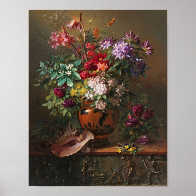 Póster Flores en un jarrón griego por J.J. van Os (Frente)