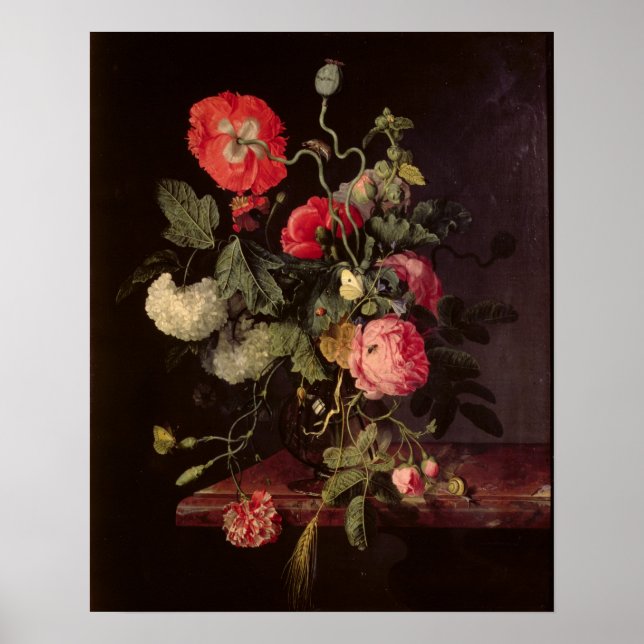 Póster Flores en una bolsa de vidrio, 1667 (Frente)
