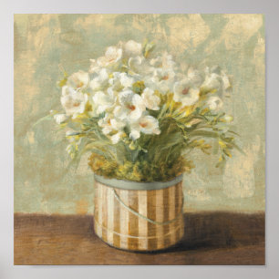 Póster Flores en una caja del gorra