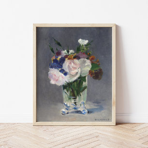 Póster Flores en una maleta de cristal   Édouard Manet