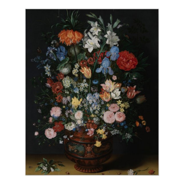 Póster Flores en una vara - Jan Brueghel (Anverso)