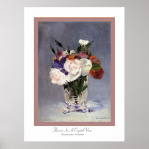 Póster Flores En Una Vasa De Cristal ~ Edouard Manet