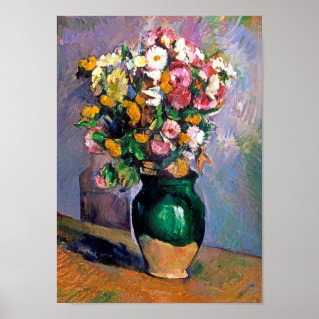 Póster Flores en Vase, Cezanne (Frente)