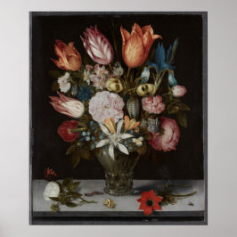 Póster Flores en vidrio, aceite de Ambrosius Bosschaert 1