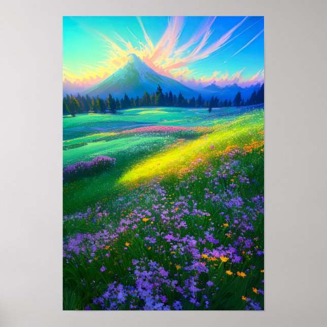 Póster Flores encantadoras en la paleta de la naturaleza (Frente)