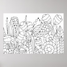 Flores estilizadas de color para adultos 3