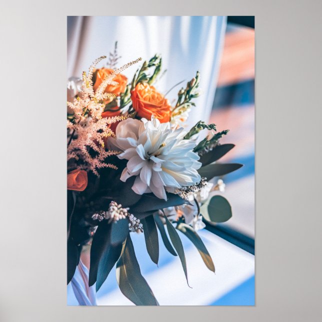 Póster Flores eternas: Boda Bouquet en un jardín (Frente)
